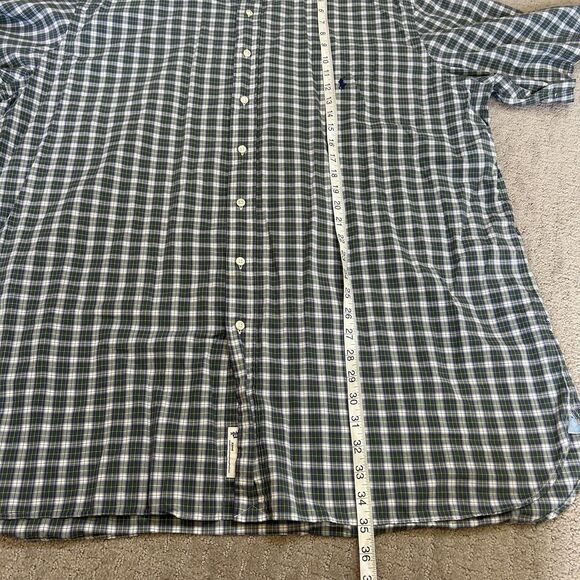 Ralph Lauren Shirt Mens 2XLT Plaid Button Down Short Sleeve Blue Pony Casual - Picture 11 of 13